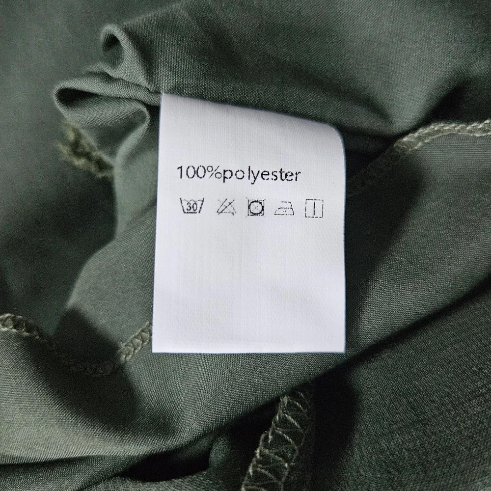 Kirundo Women’s Army Green Dress Size M V Neck Swiss Dot Ruffles NWT - Picture 8 of 10